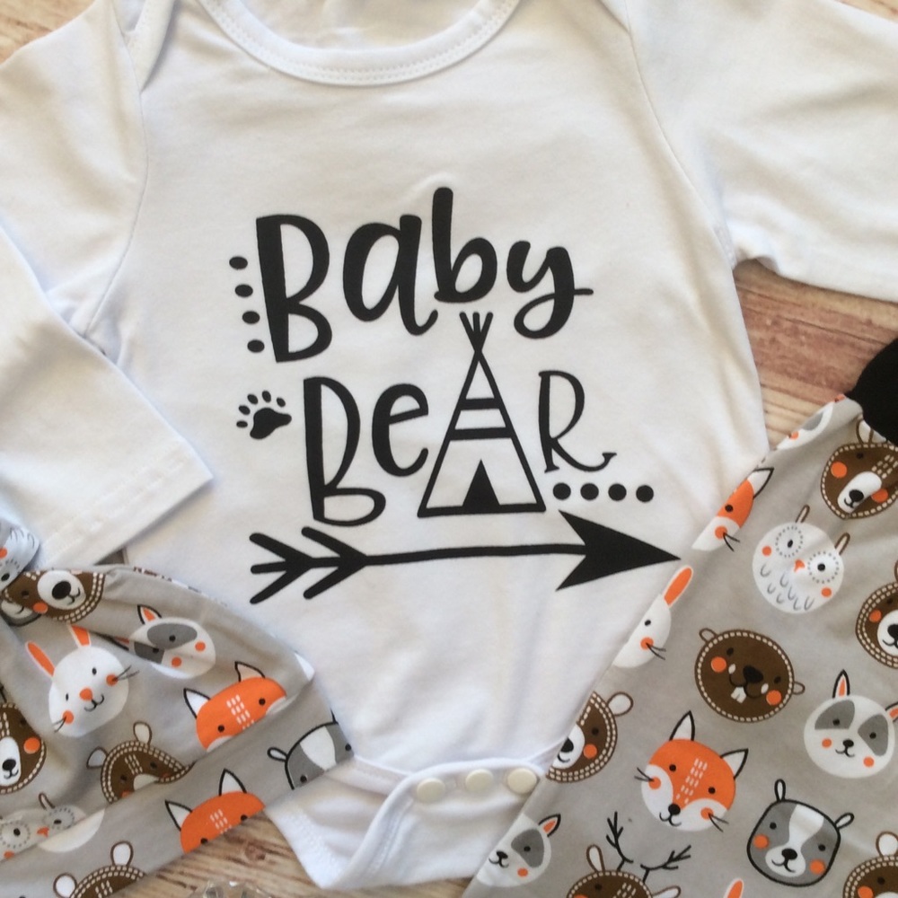Boutique Baby Boy BABY BEAR 3pc Outfit - Picture 3 of 5